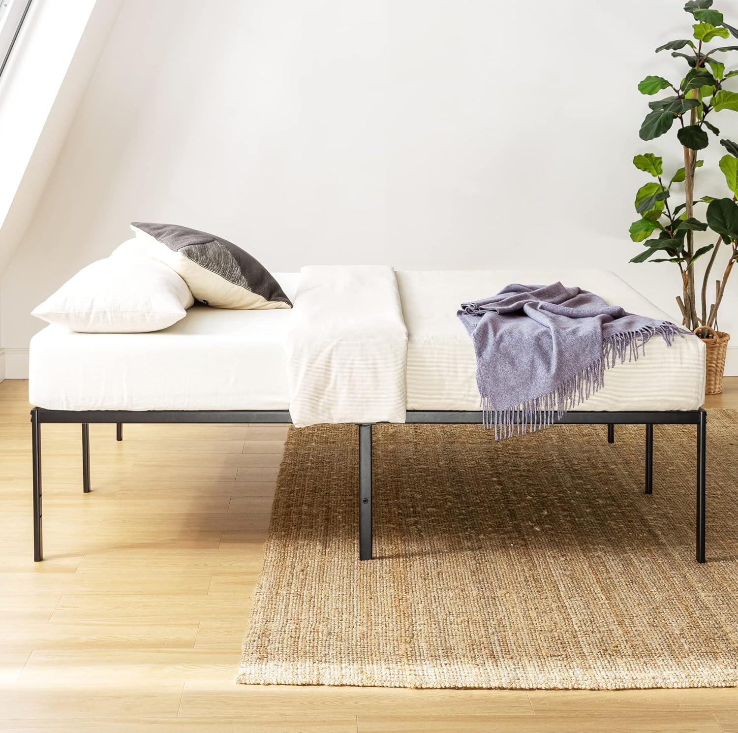 Best Price Mattress Full 18 Inch Black Metal Platform Bed Frame - Image 4